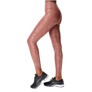 Sweaty Betty Goddess 7/8 Leggings Red Terrazzo Foil Print Size XS NWT